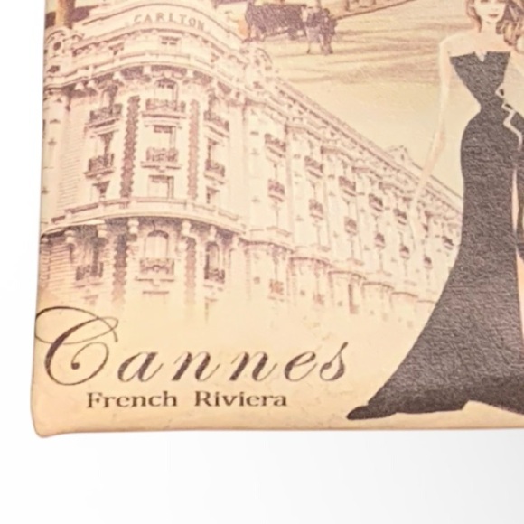 Cannes French Riviera Rare Small Zipper Coin Pouch Key Ring NEW - Picture 3 of 4